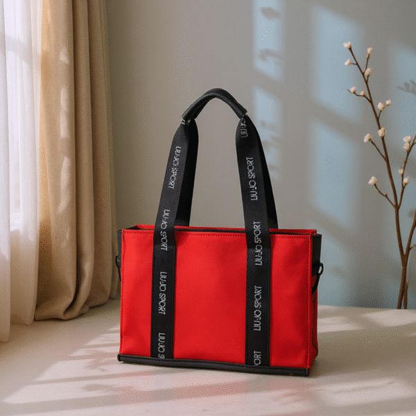 Red Jeans Handbag with Long Strap – Effortless Style & Comfort - Image 3