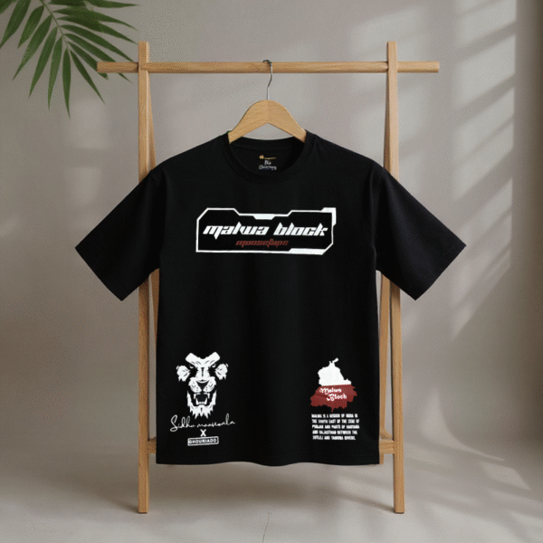 Malwa Block Graphic Drop-Shoulder T-Shirt - Image 3