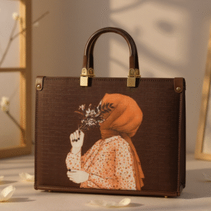 Ceralic Fabric Handbag with Attached Handle & Long Strap – Artistic & Elegant